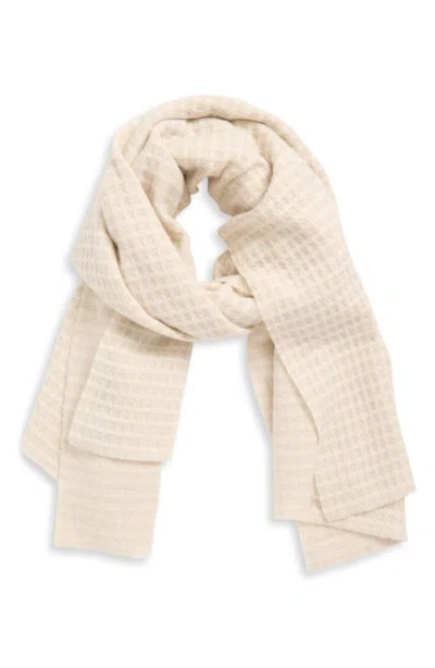 Rag & Bone Joni Recycled Wool Blend Waffle Scarf In Neutral