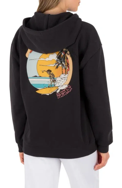 Hurley Forever Oversize Graphic Hoodie In Black