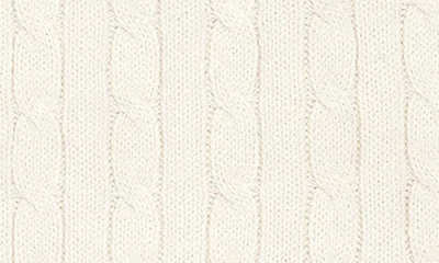 Ralph Lauren Crest-patch Cable-knit Scarf In Neutral