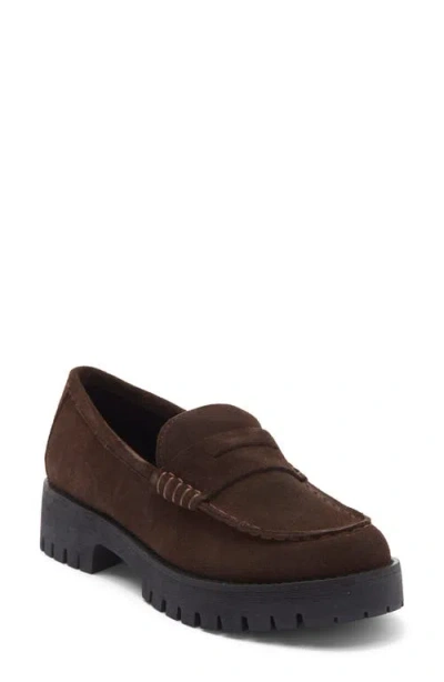 Steve Madden Langsten Platform Penny Loafer In Brown
