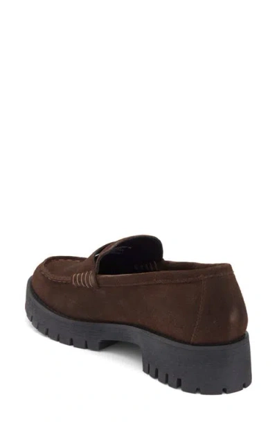 Steve Madden Langsten Platform Penny Loafer In Brown