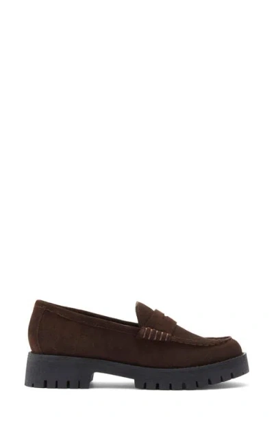 Steve Madden Langsten Platform Penny Loafer In Brown