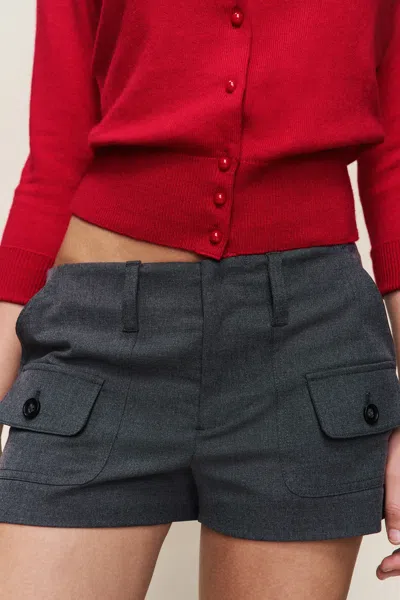 Danielle Guizio Ny Penelope Patch Pocket Short In Red