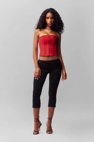 Danielle Guizio Ny Satin Corset In Red
