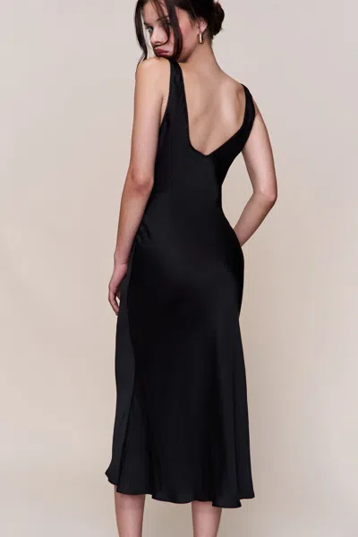 Danielle Guizio Ny Scaosi Lace Detail Slip Dress In Black