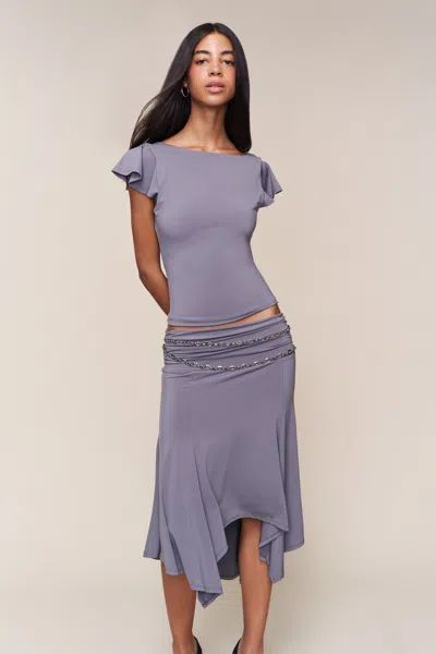 Danielle Guizio Ny Soffiano Skirt In Purple