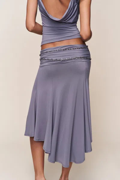 Danielle Guizio Ny Soffiano Skirt In Purple