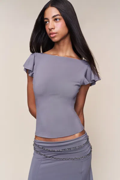 Danielle Guizio Ny Soffiano Top In Gray