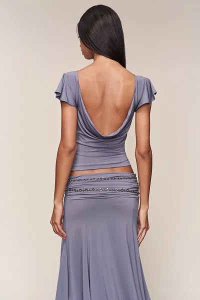 Danielle Guizio Ny Soffiano Top In Gray