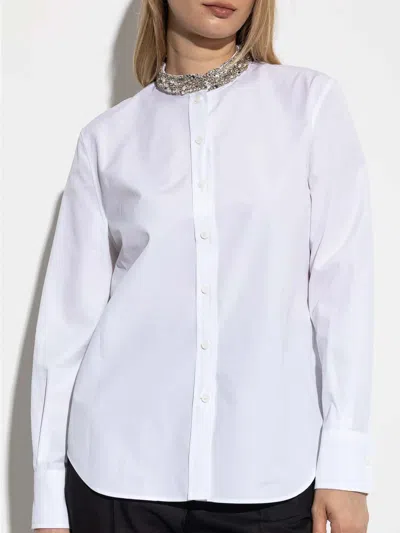 Alexander Mcqueen Shirt With Crystal-embellishment In White