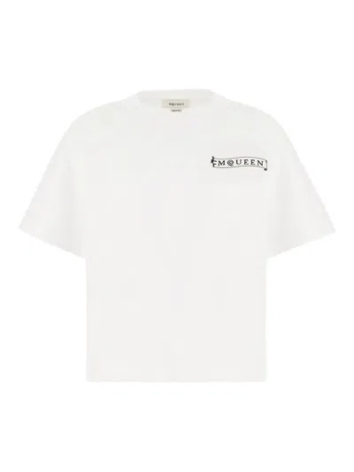 Alexander Mcqueen Timeless Crew Neck T-shirt With Short Sleeves In White
