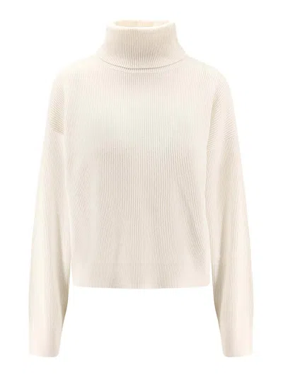 Brunello Cucinelli Ribbed Sweater In Neutral