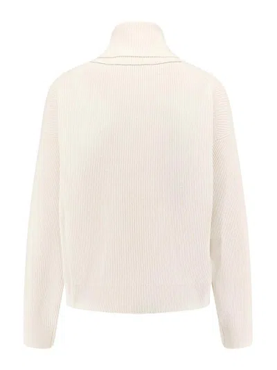 Brunello Cucinelli Ribbed Sweater In Neutral