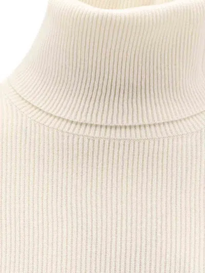 Brunello Cucinelli Ribbed Sweater In Neutral