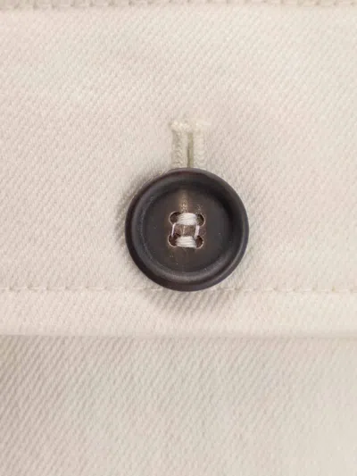 Brunello Cucinelli Women Cotton And Wool Trousers With Adjustable Drawstring In White