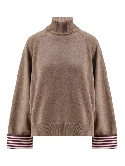 Brunello Cucinelli Cashmere Sweater Monili Detail In Pink