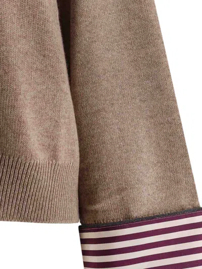 Brunello Cucinelli Cashmere Sweater Monili Detail In Pink