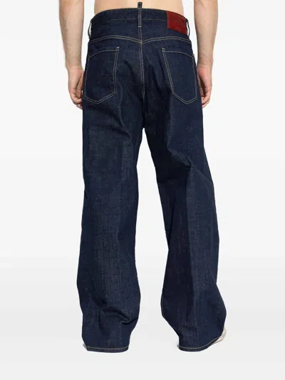 Dsquared2 Indigo Wide-leg Denim Jeans In Blue