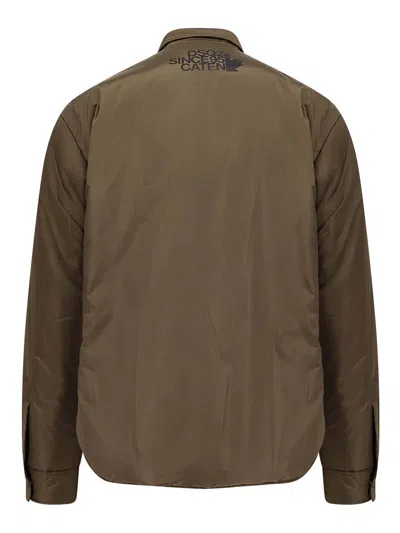 Dsquared2 Buttoned Flap-pocket Jacket In Brown