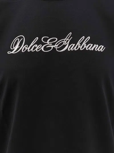 Dolce & Gabbana Jersey T-shirt With Embroidery In Black