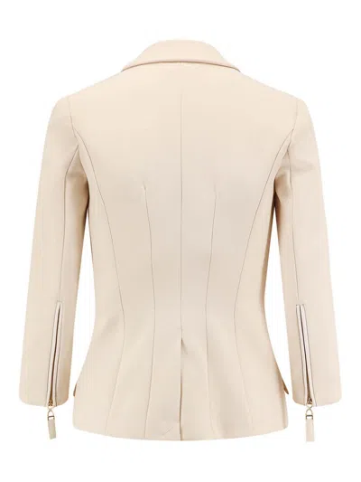 Elisabetta Franchi Jacket Tailored Logoed Buttons In Neutral