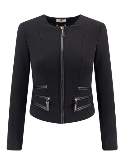 Elisabetta Franchi Elisbetta Franchi Black Zipped Jacket In Black