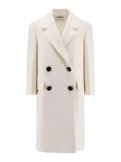 Givenchy Lapel Double-breasted Wool Coat Wide In White