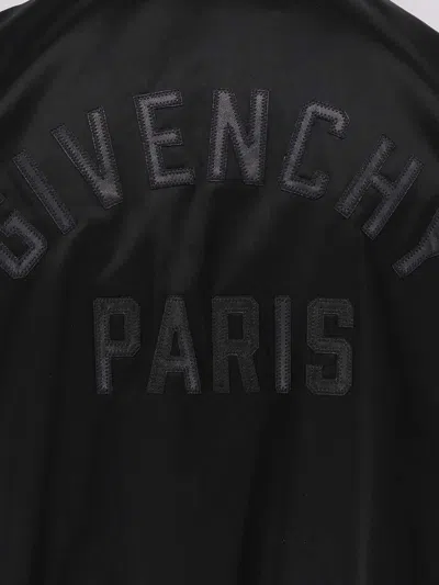 Givenchy Men Cotton And Nylon Jacket With Leather Sleeves In Black