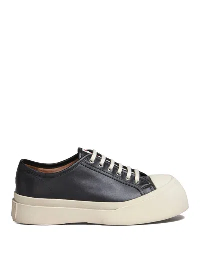 Marni Black Smooth Leather Sneakers In Black