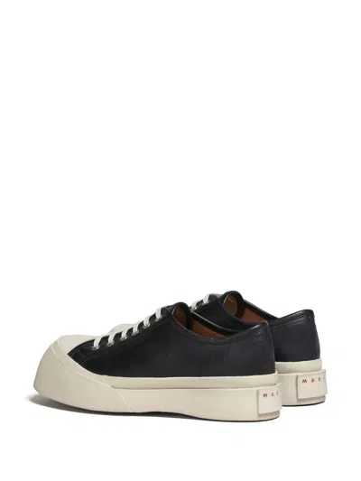 Marni Black Smooth Leather Sneakers In Black