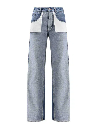 Mm6 Maison Margiela Mm6 By Maison Margiela Reversed Front Jeans In Blue