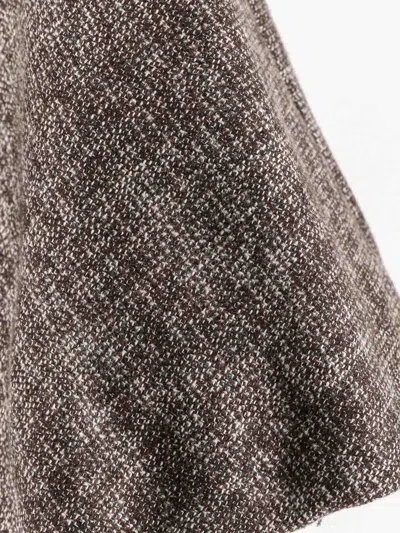 Pinko Flared Tweed Flannel Mini Skirt In Gray