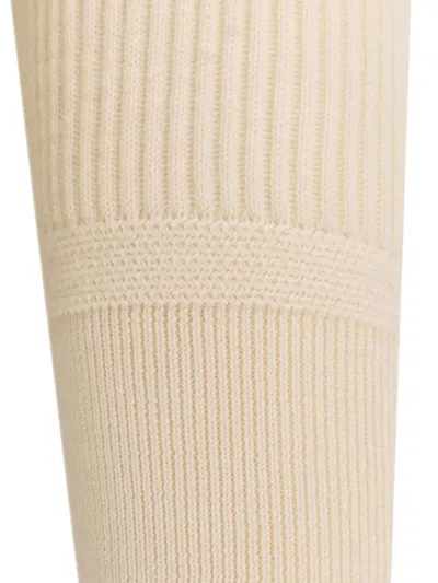 Stone Island Ivory Ribbed Knit Sweater With Crew Neckline In Multi