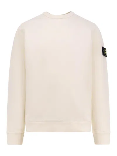 Stone Island Compass Patch Crewneck Sweatshirt In Neutral