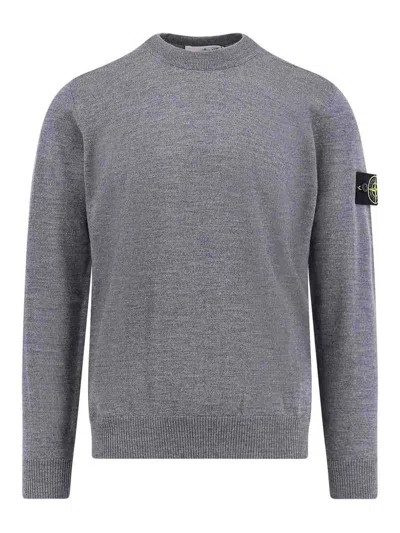 Stone Island Certified Virgin Wool Sweater In Gray