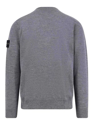 Stone Island Certified Virgin Wool Sweater In Gray