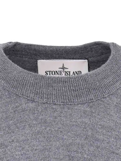 Stone Island Certified Virgin Wool Sweater In Gray