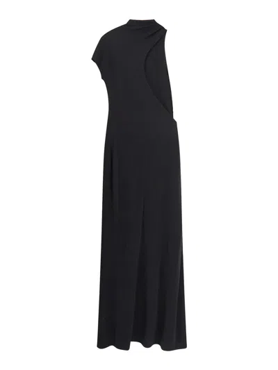 Tom Ford Long Draped One Shoulder Maxi Dress In Black