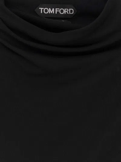 Tom Ford Long Draped One Shoulder Maxi Dress In Black