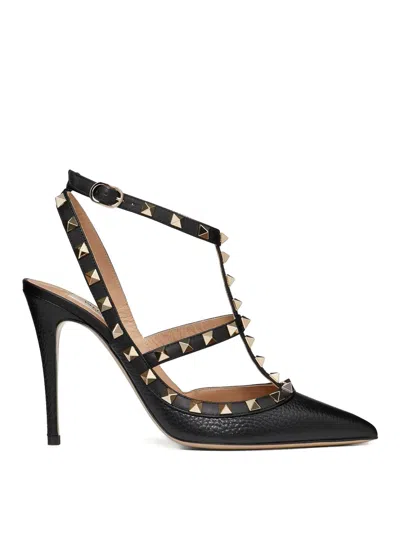 Valentino Garavani Studded Leather Decollete Pumps In Black