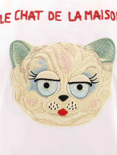 Valentino Le Chat De La Maison Jersey T-shirt In White