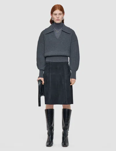Joseph Nicole Suede Stretch Skirt In Black