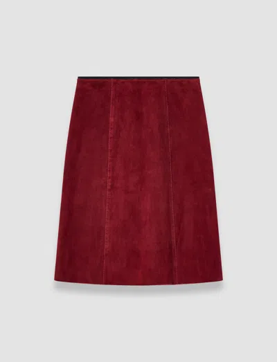 Joseph Nicole Suede Stretch Skirt In Red