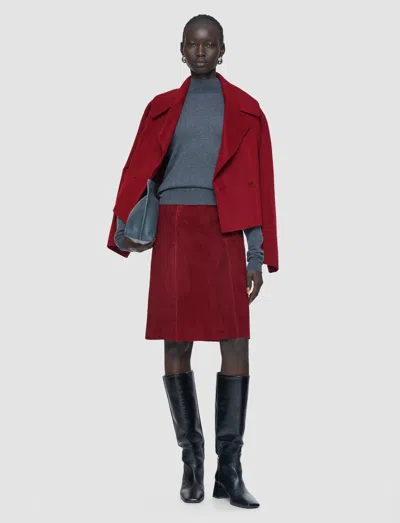 Joseph Nicole Suede Stretch Skirt In Red