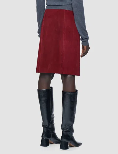 Joseph Nicole Suede Stretch Skirt In Red