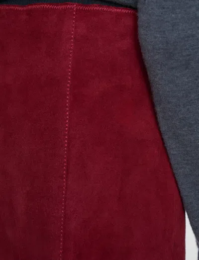 Joseph Nicole Suede Stretch Skirt In Red