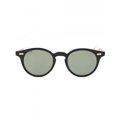 Shop Thom Browne Foldable Round Frame Sunglasses