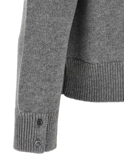 Thom Browne 4bar Half Zip Sweater Sweaters And Cardigans Gray In Gray