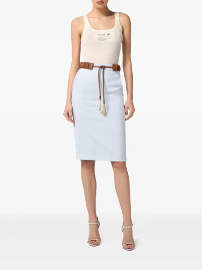 Elisabetta Franchi Sleeveless Top In Cotton In White