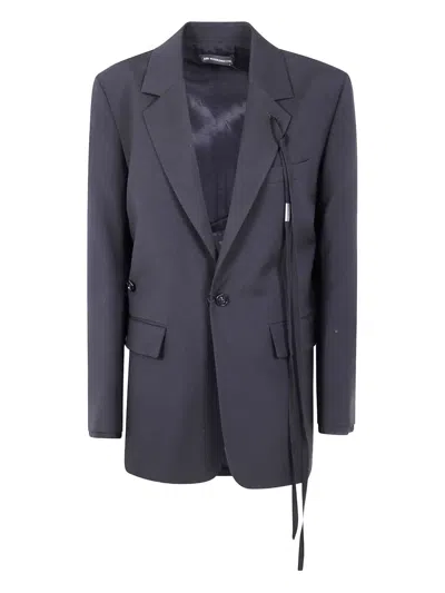 Ann Demeulemeester Single-button Tie-detail Jacket In Multi